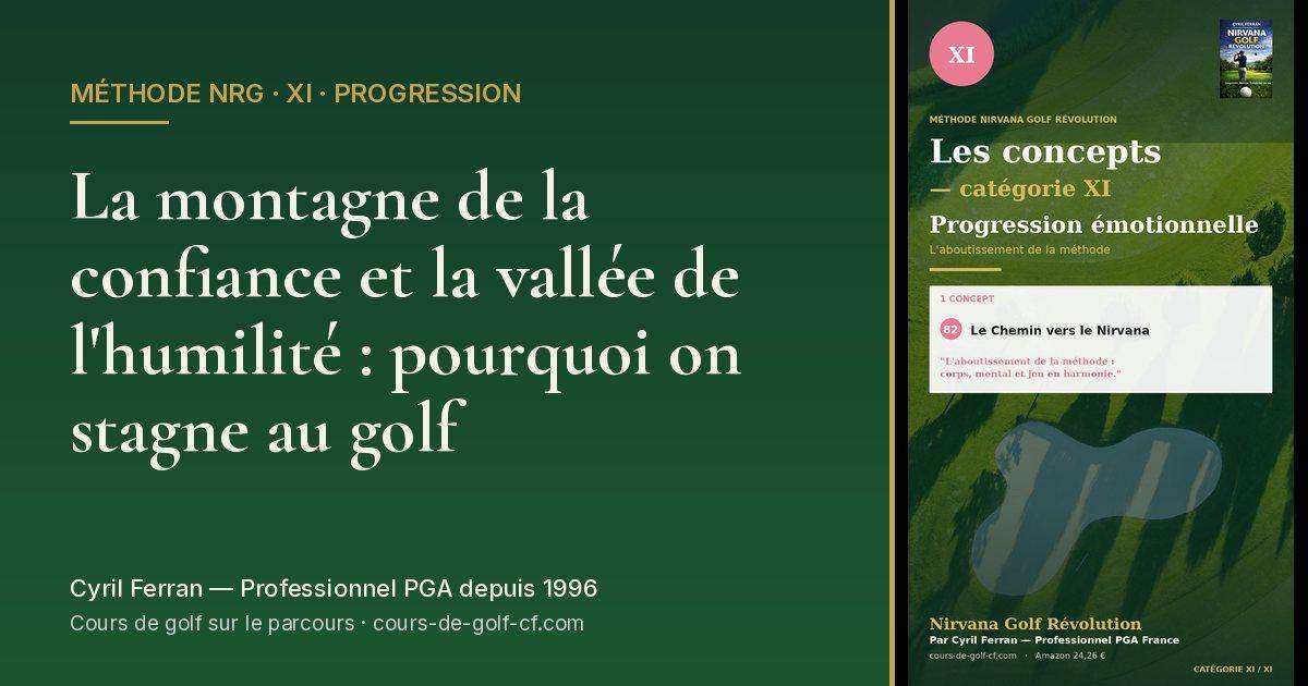 La montagne de la confiance et la vallée de l'humilité : pourquoi on stagne au golf — méthode Nirvana Golf Révolution
