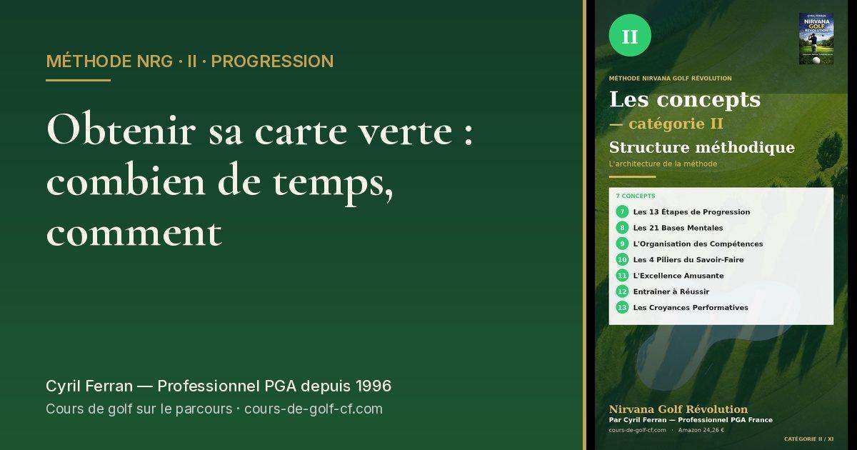 Obtenir sa carte verte : combien de temps, comment — méthode Nirvana Golf Révolution